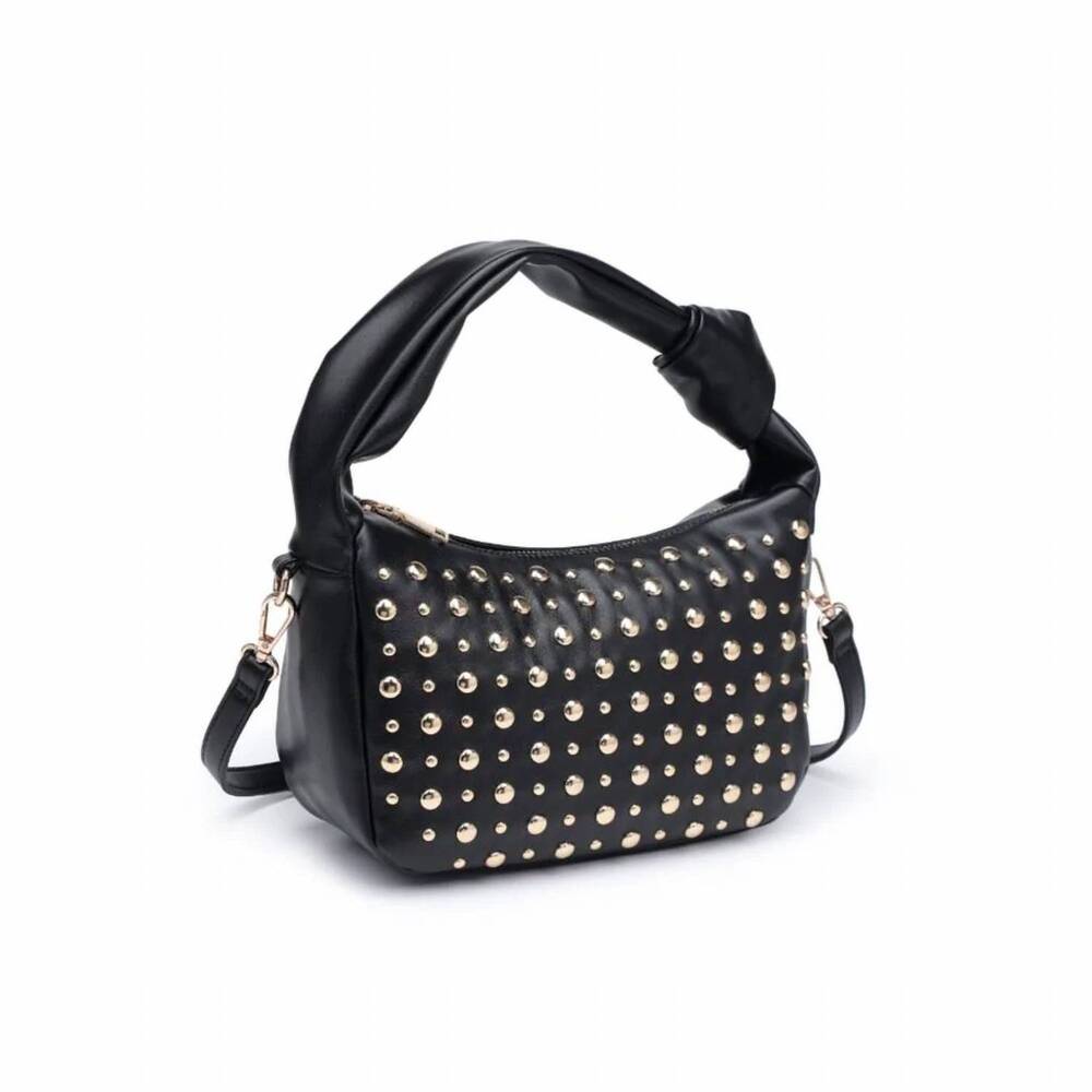 NEW URBAN EXPRESSIONS women's lennox studded convertible hobo bag in black